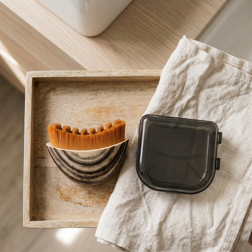 Brosse de Massage Visage Effet Bois