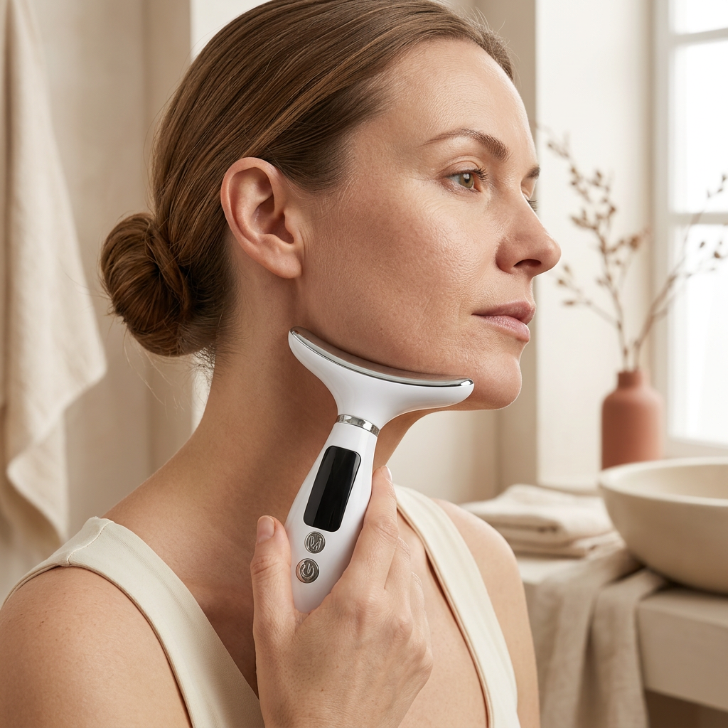 Masseur à LED et vibrations pour Visage & Cou